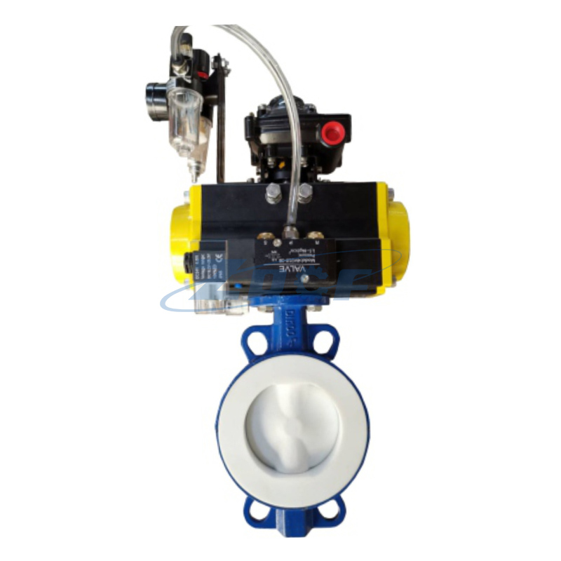 Fluorine-lined Pneumatic Wafer Butterfly Valve