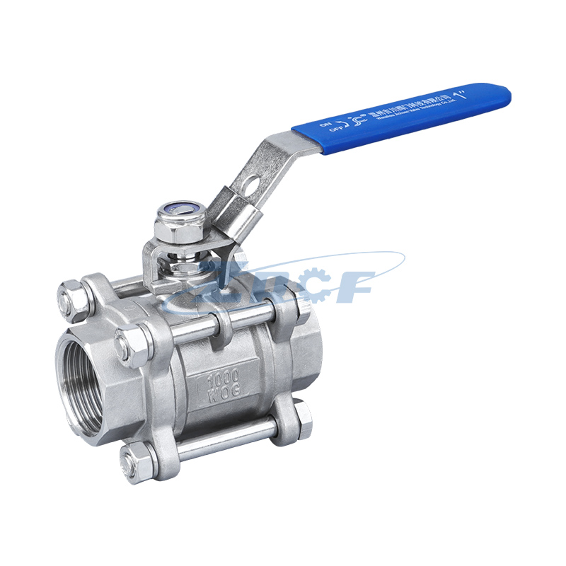 Three-piece locking ball valve