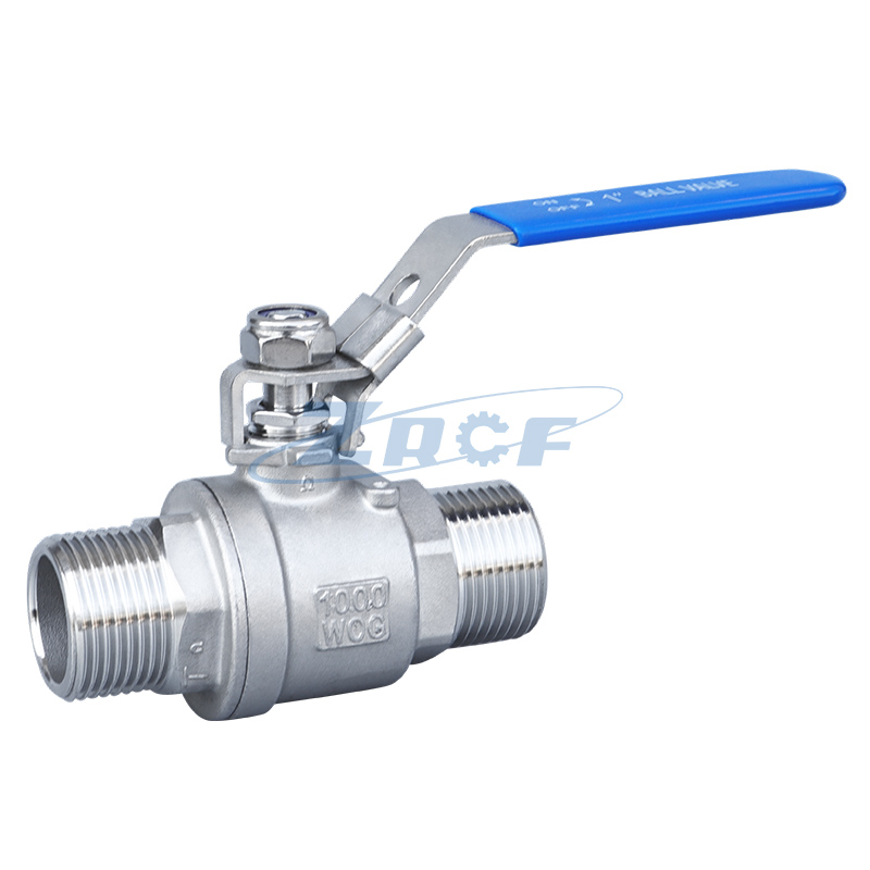 Two-piece double male ball valve